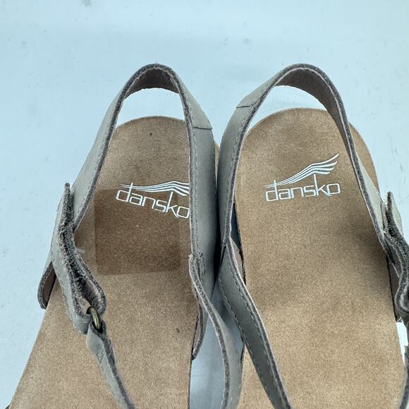 Dansko Rowan Leather Closed Toe Sandals Shoes Size 38 7.5/8 Taupe Comfort - Picture 5 of 10